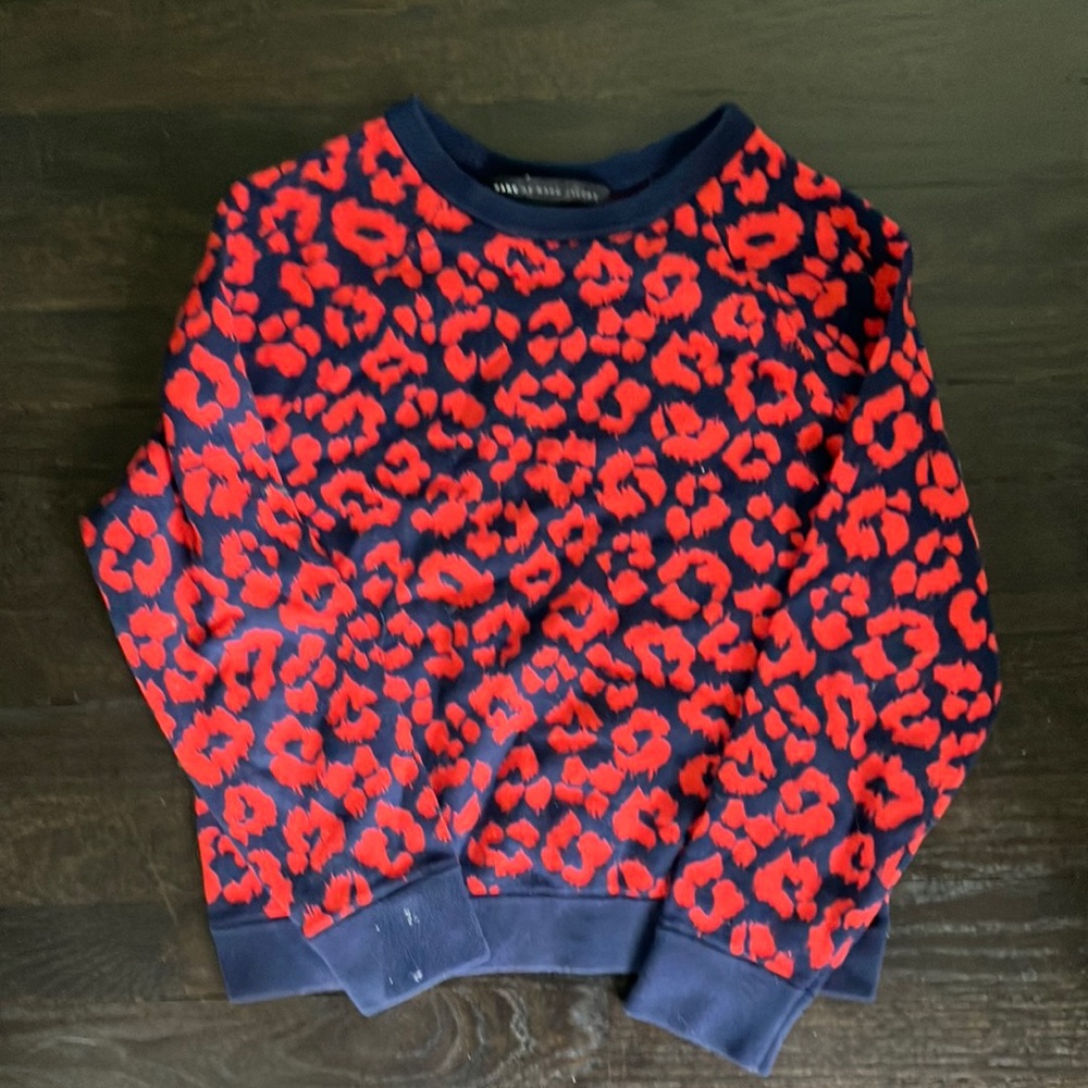 Red and Navy Leopard Print Marc Jacobs Sweater